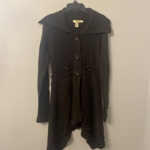 Michael K Made in Italy Wool Blend Long Sweater with Ruffle